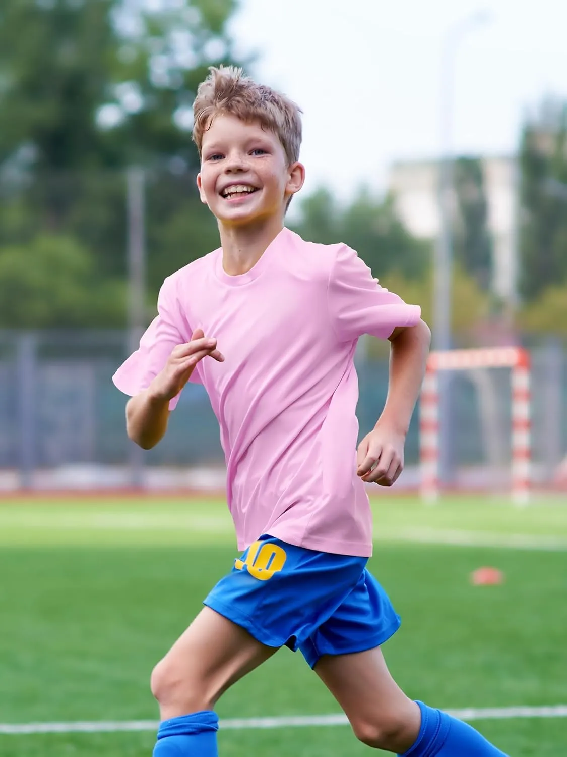 Boys Neon Shirts Dry Fit Athletic T Shirts UPF 50  Performance Cooling Shirt Short Sleeve Rash Guard Kids Top for Boys Girls