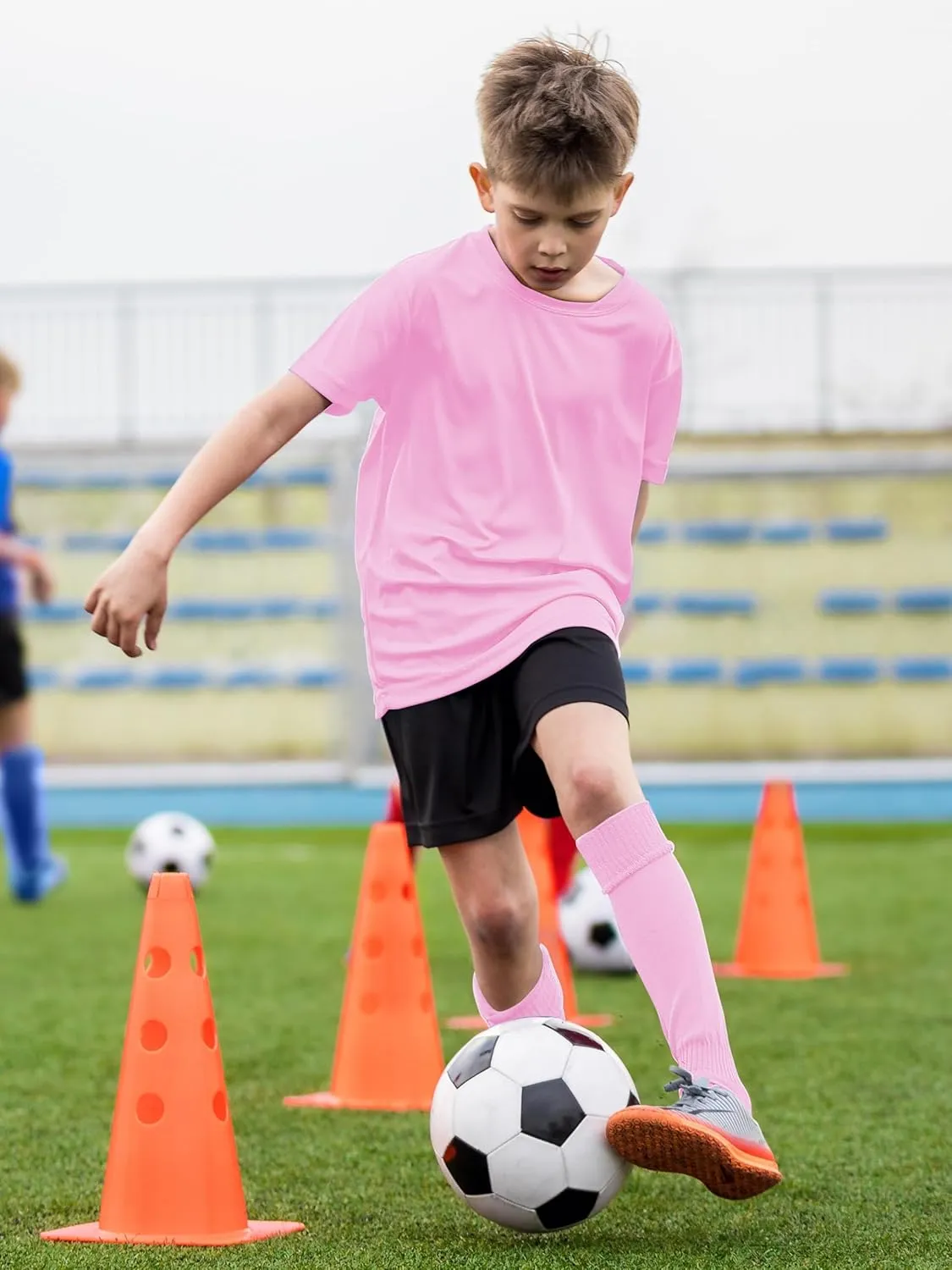 Boys Neon Shirts Dry Fit Athletic T Shirts UPF 50  Performance Cooling Shirt Short Sleeve Rash Guard Kids Top for Boys Girls