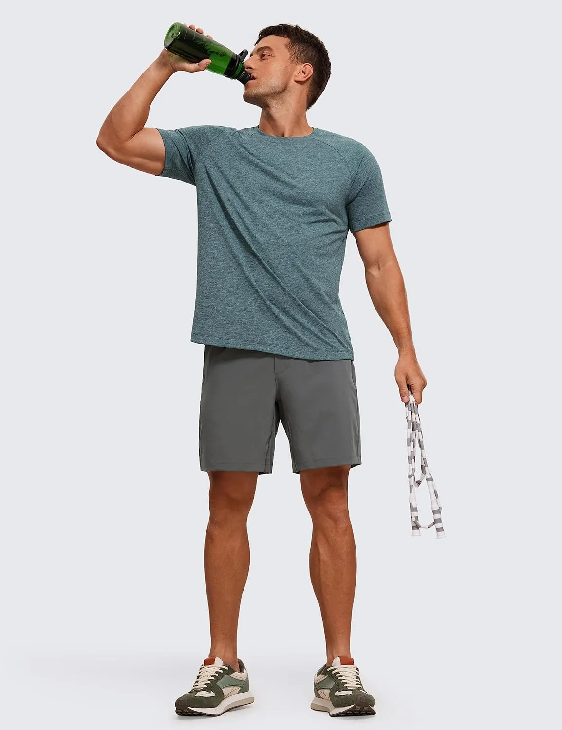 CRZ YOGA Lightweight Short Sleeve T-Shirt for Men Quick Dry Workout Running Athletic Tee Shirt Tops