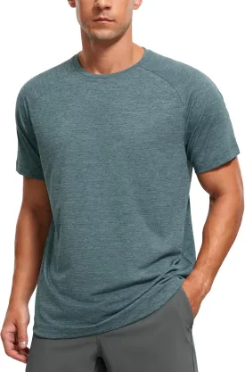 CRZ YOGA Lightweight Short Sleeve T-Shirt for Men Quick Dry Workout Running Athletic Tee Shirt Tops