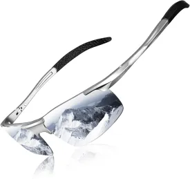 DADA-PRO Polarized Sunglasses Men Sport Driving Sun Glasses Ultralight Al-Mg Mirrored Shades UV400 Protection
