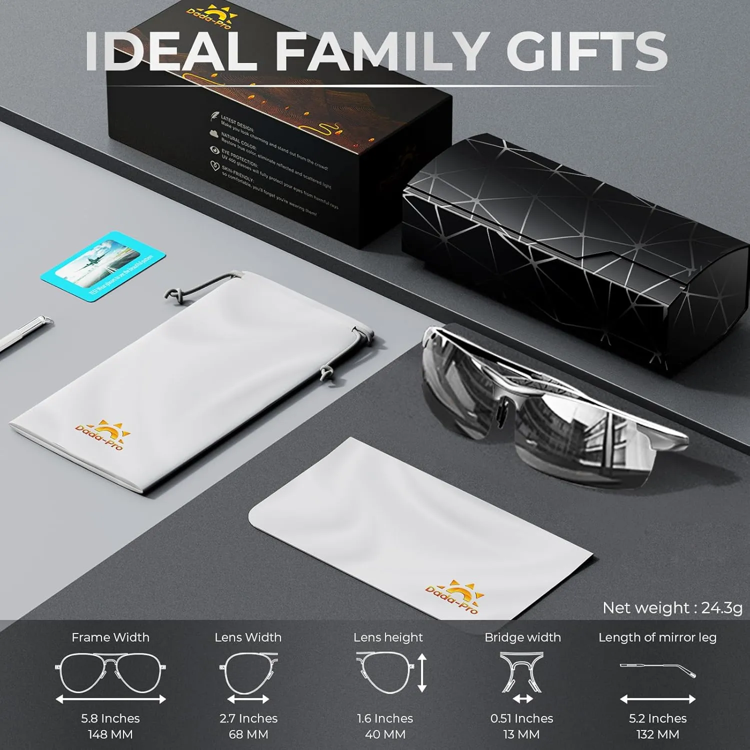 DADA-PRO Polarized Sunglasses Men Sport Driving Sun Glasses Ultralight Al-Mg Mirrored Shades UV400 Protection