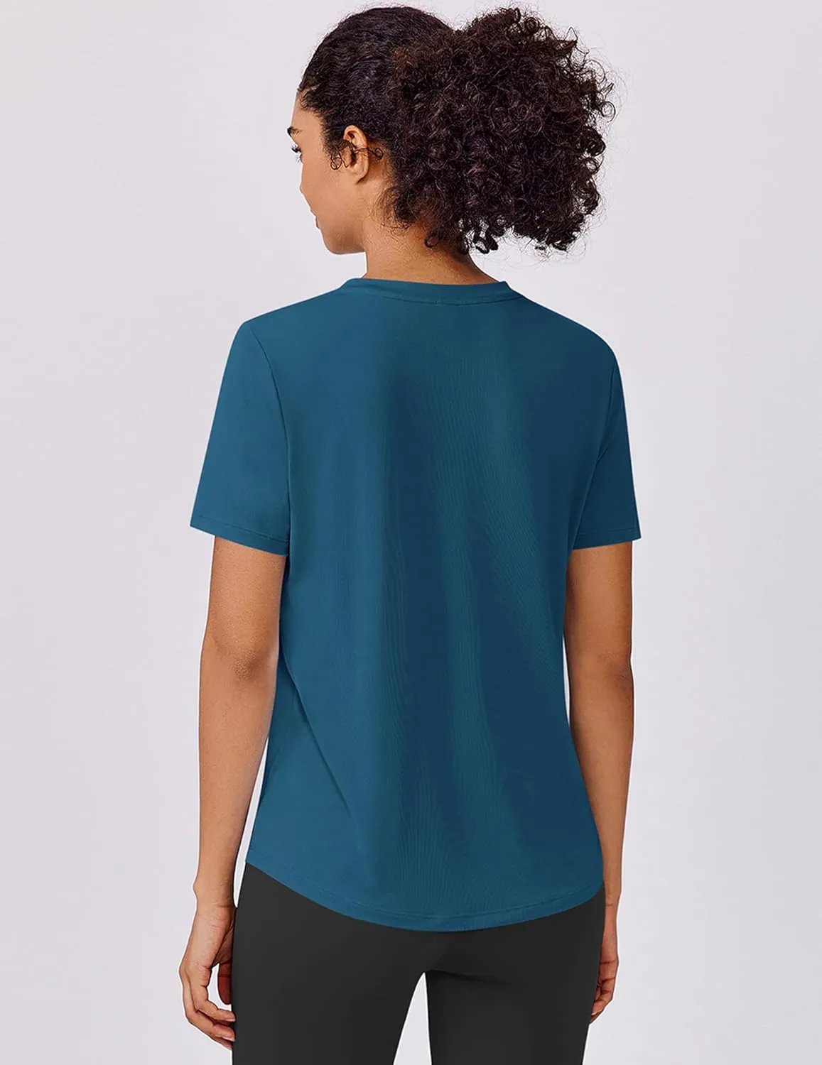 PINSPARK Soft Workout Tops for Women Short Sleeve UV Protection Shirt Quick Dry Athletic Swim Exercise Hiking Travel Shirts