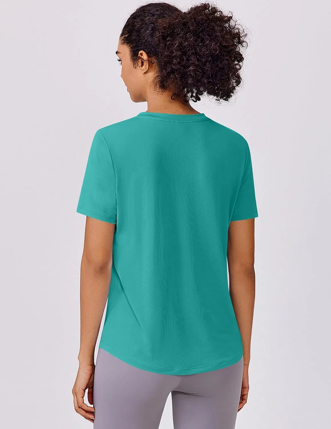 PINSPARK Soft Workout Tops for Women Short Sleeve UV Protection Shirt Quick Dry Athletic Swim Exercise Hiking Travel Shirts