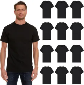 SOCKS'NBULK Men's Cotton Crew Neck Regular T-Shirts Bulk Short Sleeve Lightweight Tees Mix Colors