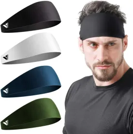 Vgogfly Running Headbands for Men Sweatbands Sports Sweat Bands Mens Workout Thin Fitness Gym Yoga 4 Pack??